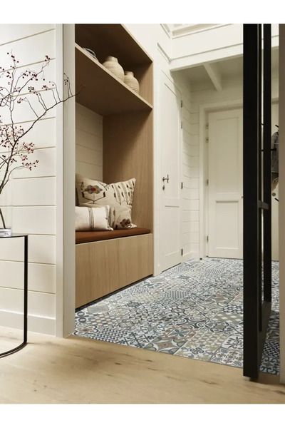 AKSEREN Mineflo PVC Yer Kaplaması Taş Mozaik desen En 2 Metre