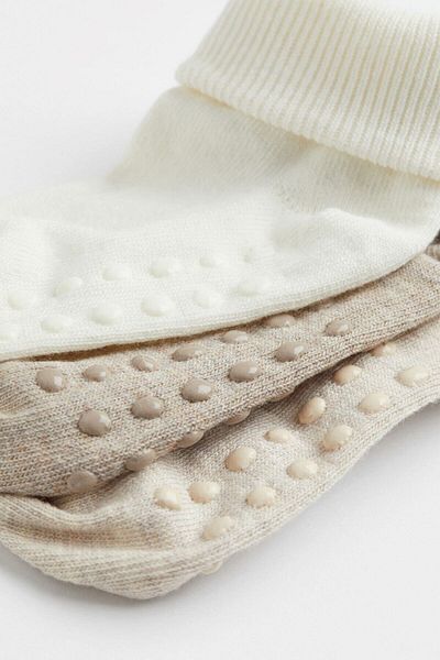 MEM SOCKS 6 опаковки от органичен памук против хлъзгане, бебешки/детски чорапи