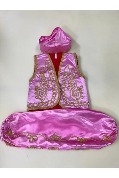 DilekKostüm 23 Nisan Kep Şalvar Yelek Kostüm Folklör Kıyafeti Erkek Kız Yöres...