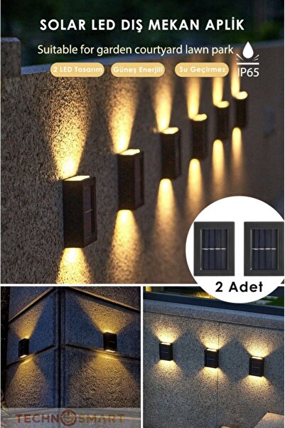 şuşa butik Modern Solar Çift Taraflı Aplik Güneş Enerjili Aydınlatma Dekorasy...