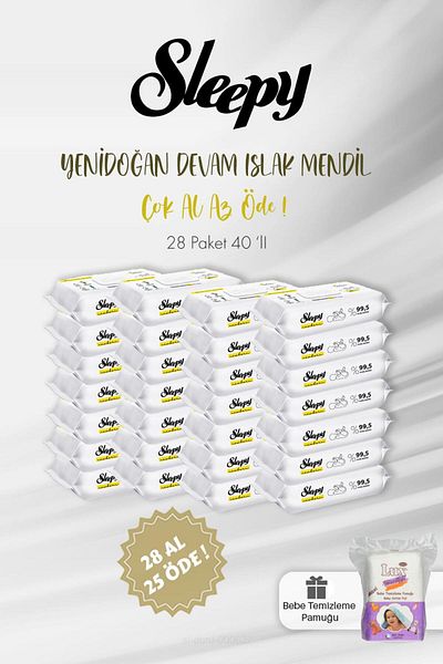 Sleepy Buy 28 Pay 25 Newborn Continue Wet Baby Towels 40 Pcs And Baby Cotton