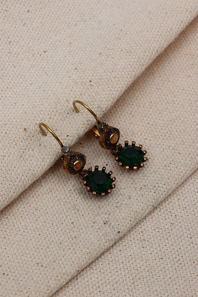 Süspüs Accessories Green Stone Authentic Dangle Earrings