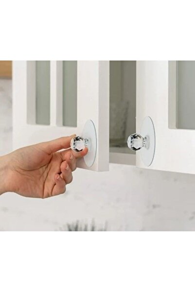 zeixpow 2 Adet Çok Amaçlı Yapışkan Kristal Topuz Tutacak Kulp