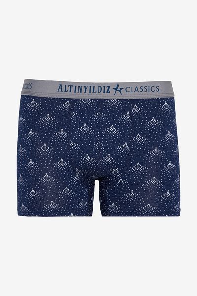 ALTINYILDIZ CLASSICS Мъжки боксерки, тъмносиньо-сиви, стандартна кройка, 2 броя, гъвкави, с шарка
