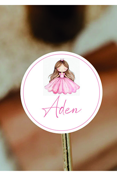 WALLHUMAN İsimli Kişiye Özel Yuvarlak Bebek Etiket/sticker 4x4cm 96 Adet