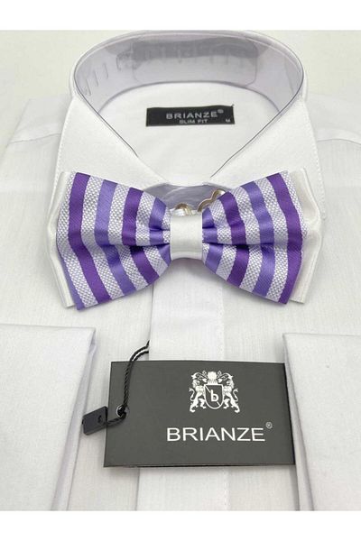 Brianze Bow Tie Patterned Lilac Striped Design