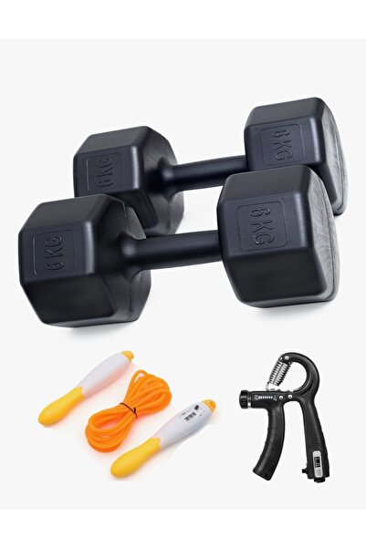 Besinistanbul 6 Kg Dambıl X2 Adet= 12 Kg  SAYAÇLI AYARLANABİLİR EL YAYI + SAY...