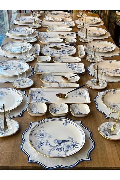 ROSSEV Breakfast Set Grandala 86 Pieces for 12 People