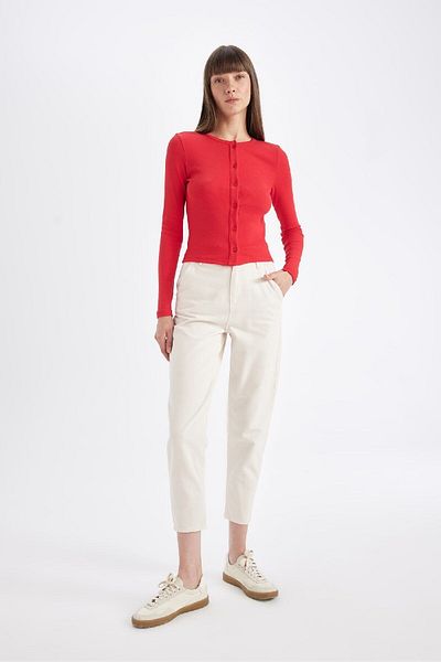 DeFacto Slim Fit Slim-Fit-Camisole-Cardigan mit Rundhalsausschnitt D6130ax24au