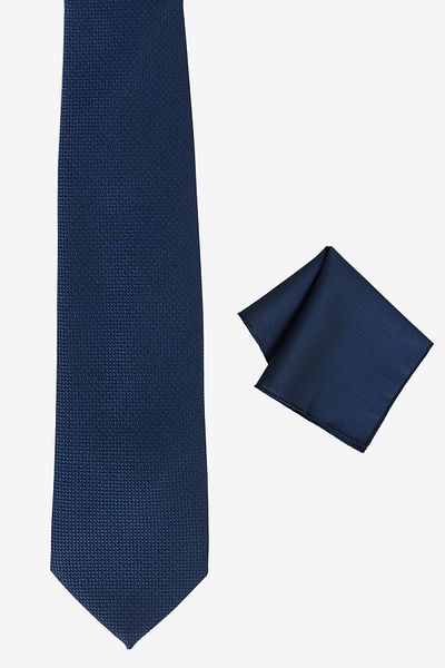 ALTINYILDIZ CLASSICS Σετ ανδρική γραβάτα και μαντήλι Navy Blue