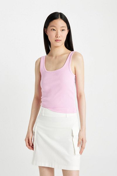 DeFacto Slim-Fit Slim-Fit-Camisole-Unterhemd mit quadratischem Ausschnitt X9420az24sp