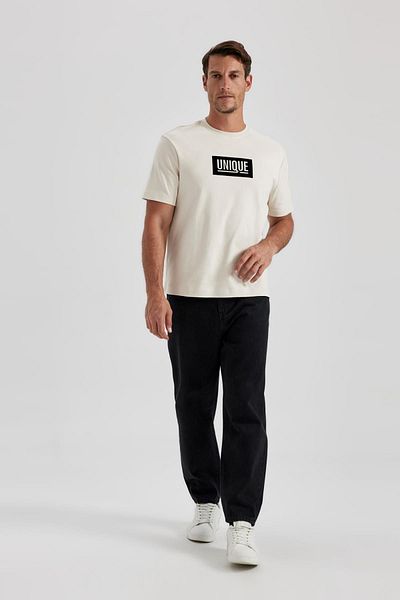 DeFacto Regular Fit Crew Neck Printed Short Sleeve T-Shirt A7801Ax23Au