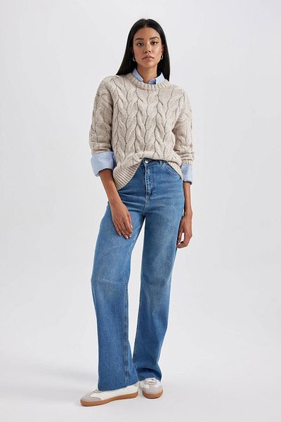 DeFacto Oversize-Pullover mit Rundhalsausschnitt Z7104az23wn