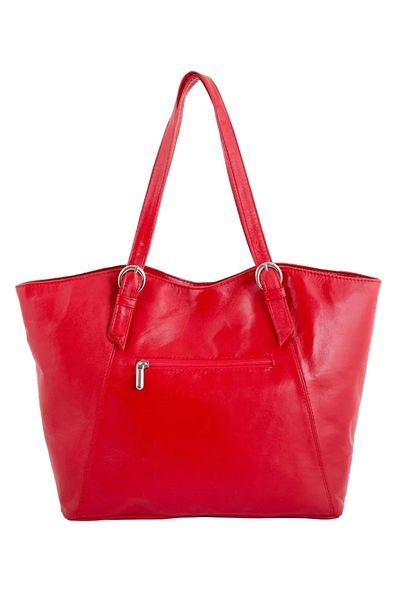 ToteBag New York Soft Real Premium Leather Red Tote Bag