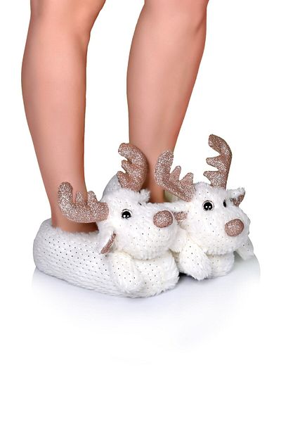 Twigy Γυναικείες παντόφλες ζώων White Deer Star