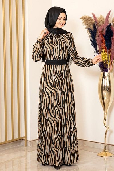Fashion Showcase Rochie din tul cu model zebră - Design - Fsc2078