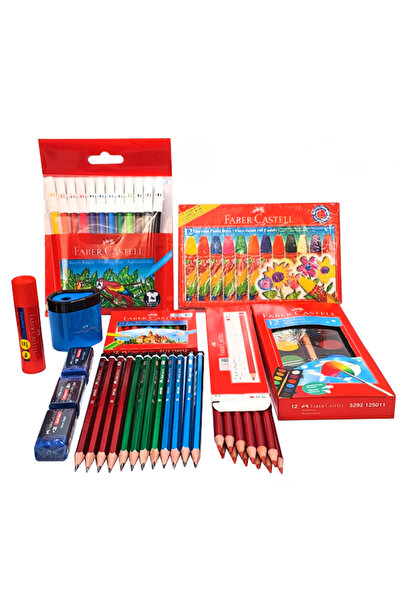 Faber Castell Faber Castel Okul Kırtasiye Seti Pastel Boya Kuru Boya SuluBoya...