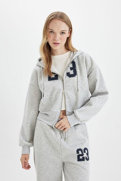 DeFacto Oversize Hooded Back Printed Pocket Sweatshirt - D4922Ax24Au