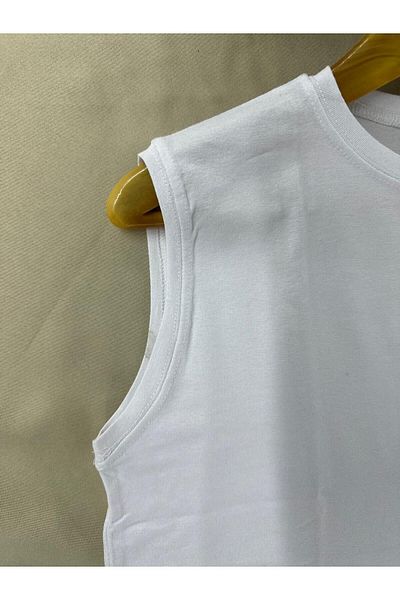 skycott White Viscose Body - Round Neck, Sleeveless Undershirt