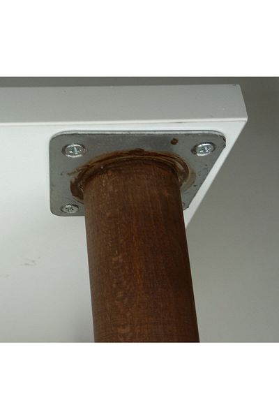 BARERMO Picior de masă de cafea din lemn de 42 cm, picior cu roți