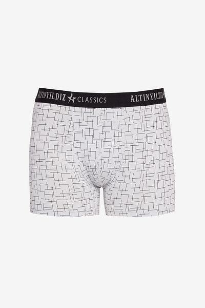 ALTINYILDIZ CLASSICS Ανδρικό Premium βαμβακερό μπορντό-γκρι-μαύρο Standard Fit με μοτίβο εύκαμπτο πακέτο μπόξερ 3 τεμαχίων