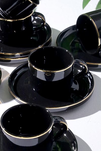 AROW Pink and More TR-3077 - 12 Piece Porcelain Coffee Cup Set for 6 People