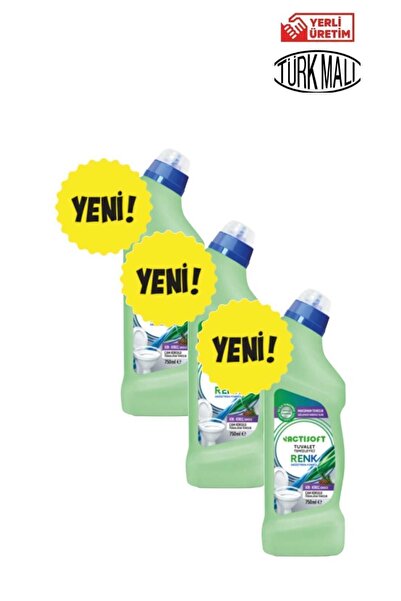 actisoft Çam Kokulu Renk Değiştiren Tuvalet Temizleyici 750 ml X 3 Adet
