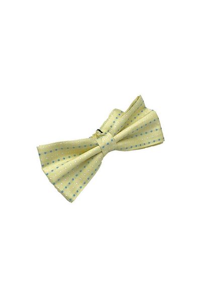 Brianze Lemon Yellow - Blue White Dotted Bow Tie