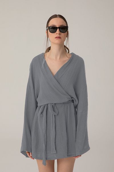 SHEISMONO Kimono de muselină afumat
