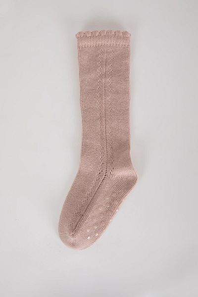DeFacto Cotton Long Socks for Baby Girl - Non-slip Sole A7560a5ns