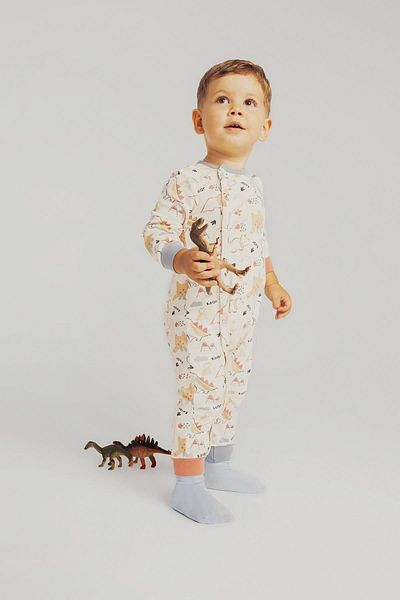 DeFacto Baby Boy Long Sleeve Dinosaur Printed Jumpsuit - B0696a523au