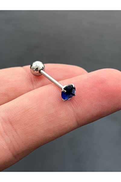 Karınca Piercing Zirkon Taşlı Dil Piercing Yüksek Kalite Cerrahi Çelik Piercing (Karınca Tattoo)