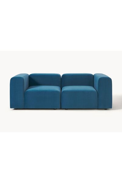 S Home Design Concept Pietro 2 Modül Kanepe Koltuk, Yönsüz Kadife Mavi