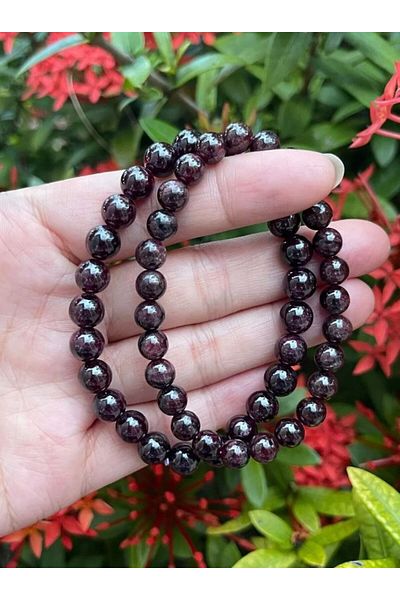 eHediyecim Natural Stone Granat Bracelet - Lal