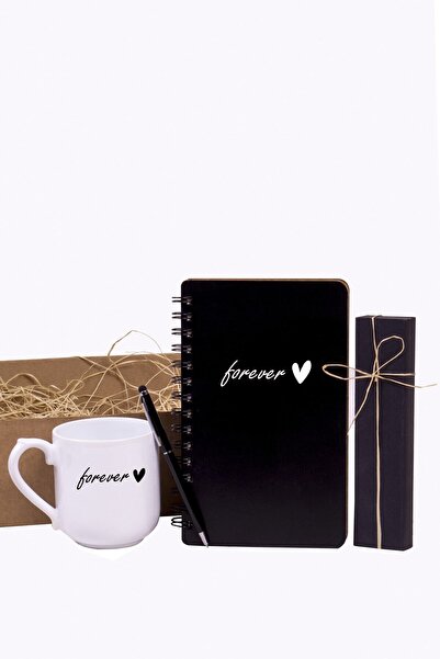 Kitaplı Hediye Sonsuza Kadar Tasarımlı Ajanda- Kupa ve Kalem Hediye Kutusu - ...