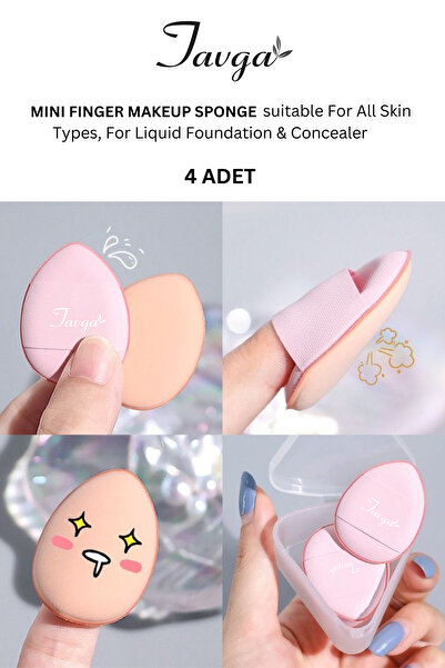 TAVGA 4'lü Mini Finger Make Up Sponge Parmak Sünger Mini Makyaj Süngeri