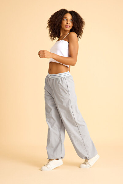 Joshs Kadın Palazzo Paraşüt Pantolon Cepli, Ayarlanabilir Paça Detaylı