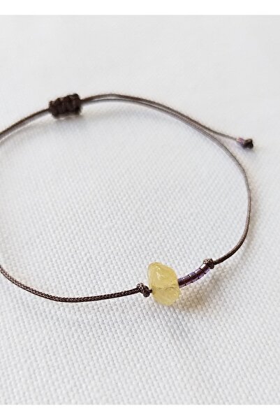 Citrine Natural Stone Rope Minimal Wish Bracelet