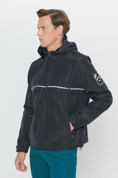 AC&Co / Altınyıldız Classics Men's Black Hooded Side Pocket Standard Fit Coat