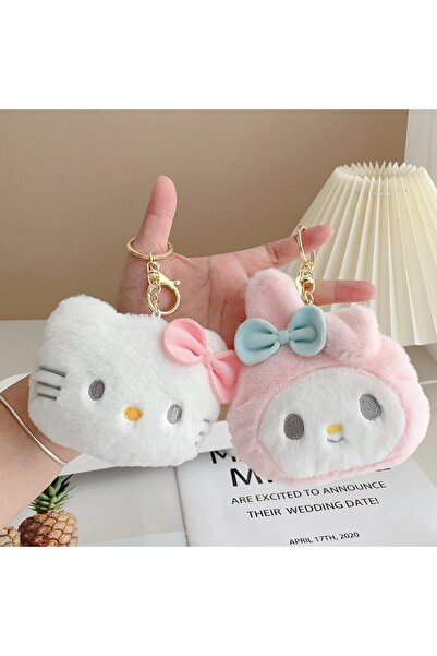 Meyra Accessories sanrio kuromi melody cinnamarol pompopurin karikatür cüzdanlı peluş anahtarlık 1 adet