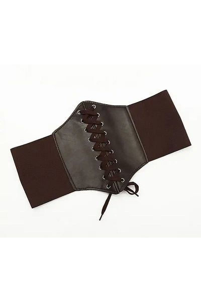 ZR Accessory Ελαστική γυναικεία ζώνη κορσέ - με λεπτομέρεια από δαντέλα, για παλτό, φόρεμα και πουκάμισο