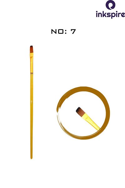 inkspire 4 buc. pensule sintetice economice colorate pentru guașă - pentru pictura acrilică NR:(7,10,11,12)