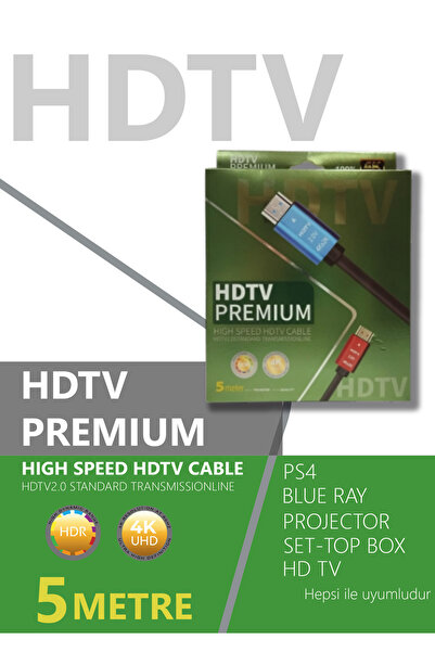 technozi 5 Metre 4k Ultra Hd HDMI 2.0 Ses ve Görüntü Kablosu HDR 4K 60HZ,1080...