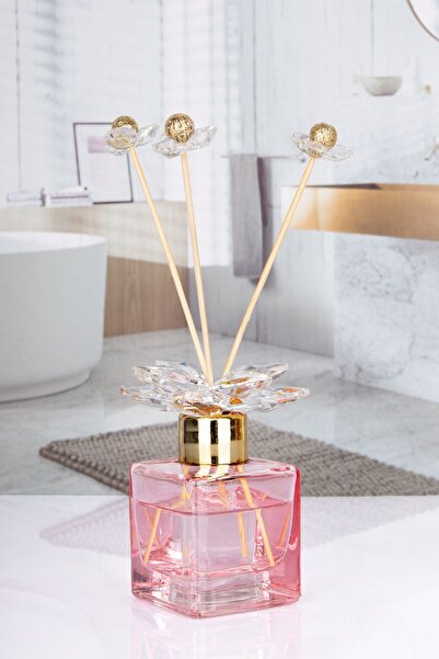 Lizzy Kristal Başlıklı Ve Kristal Detaylı Dekoratif  Cam Koku Şişesi