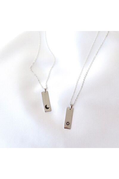 Agai Silver Güneş Ay Model Sevgili Çift Gümüş Kolye