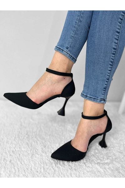 Gamze Shoes Tocuri șampanie negre mat Karnıyarık