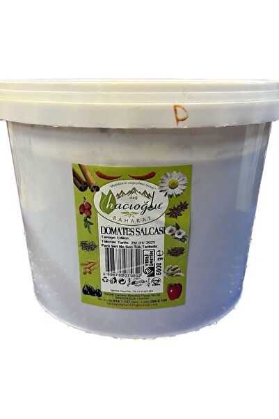 Hacıoğlu baharat Hatay Yöresel Doğal Domates Salçası 5 Kg / 5000 gr Kova