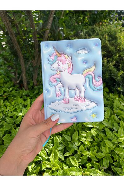 Mikro Agenda με μοτίβο Unicorn - Ανάγλυφο σημειωματάριο