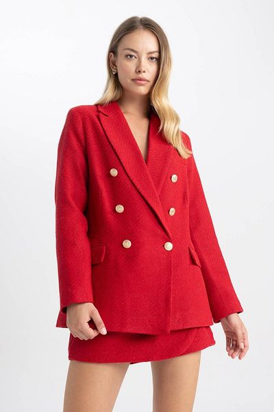 DeFacto Y6481az23wn Model Tweed Oversize Blazer Jacket