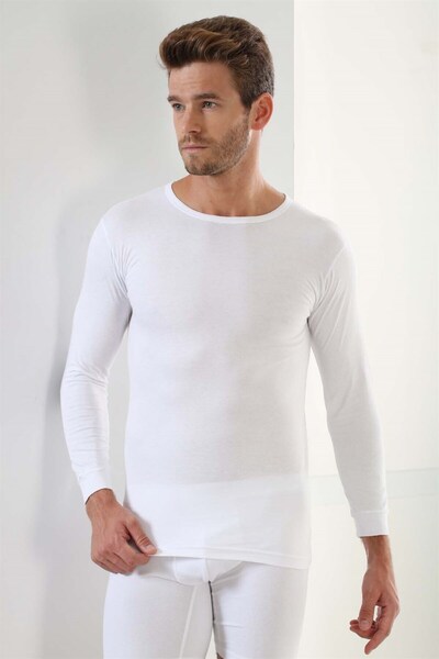 Arma Yıldız Πακέτο με 2 ανδρικά μακρυμάνικα μπλουζάκια Badi με λαιμόκοψη εσώρουχο 100% βαμβάκι με ραβδώσεις